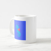 Blue Cartoon Seepferd Kaffeetasse (Vorderseite Links)