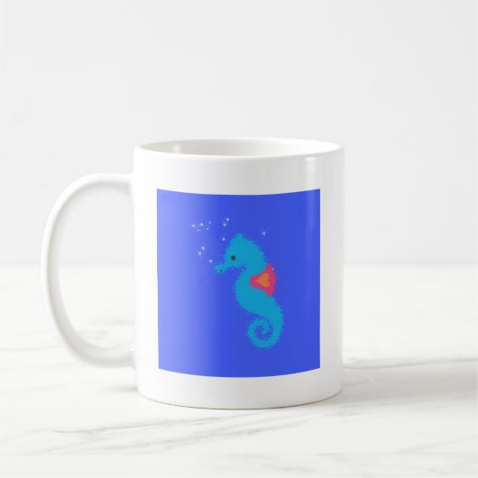 Blue Cartoon Seepferd Kaffeetasse (Links)