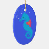 Blue Cartoon Seepferd Keramikornament (Rechts)