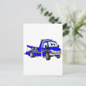 Blue Cartoon Tow Truck Postkarte (Stehend Vorderseite)