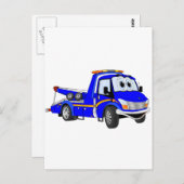 Blue Cartoon Tow Truck Postkarte (Vorne/Hinten)