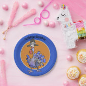 Blue Cartoon Turkey Gobble Pappteller (Party)