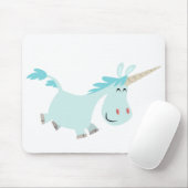 Blue Cartoon Unicorn Mousepad (Mit Mouse)