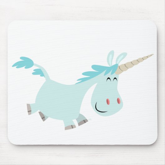 Blue Cartoon Unicorn Mousepad (Vorne)