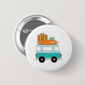 Blue Cartoon Van Best Family Adventure Vacations Button (Vorne & Hinten)