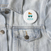 Blue Cartoon Van Best Family Adventure Vacations Button (Beispiel)