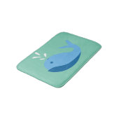 Blue Cartoon Whale Custom Bath Mat Badematte (Schrägansicht)