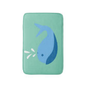Blue Cartoon Whale Custom Bath Mat Badematte (Vorderseite Vertikal)