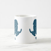 Blue Cartoon Wooly Mammoth Personalisiert Kaffeetasse (Mittel)
