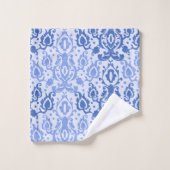 Blue Casbah marokkanischer Damask Badhandtuch Set (Waschlappen)