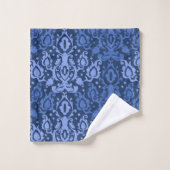 Blue Casbah marokkanischer Damask Badhandtuch Set (Waschlappen)