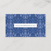 Blue Casbah marokkanischer Damask Visitenkarte (Rückseite)