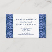 Blue Casbah marokkanischer Damask Visitenkarte (Vorderseite)