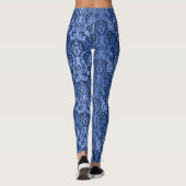 Blue Casbah Moroccan Damask Leggings (Rückseite)