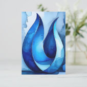 Blue Cascade Abstrakt Dankeskarte (Stehend Vorderseite)