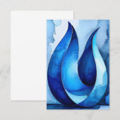 Blue Cascade Abstrakt Dankeskarte (Vorne/Hinten)