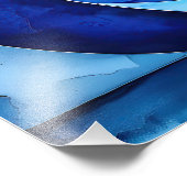 Blue Cascade Abstrakt Fotodruck (Ecke)