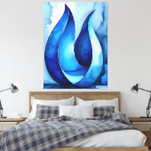 Blue Cascade Abstrakt Leinwanddruck (Insitu (Schlafzimmer))
