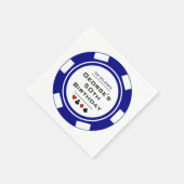 Blue Casino Poker Chip Zum Geburtstag Napkins Serviette (Ecke)