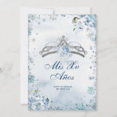 Blue Castle Palace Quinceanera Mexikanischer Gebur Einladung (Rückseite)