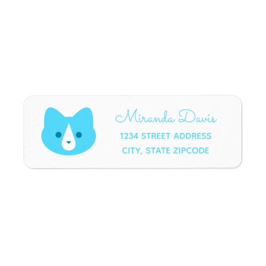 Blue Cat Address Label (Vorne)