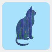 Blue Cat Art Sticker (Vorderseite)