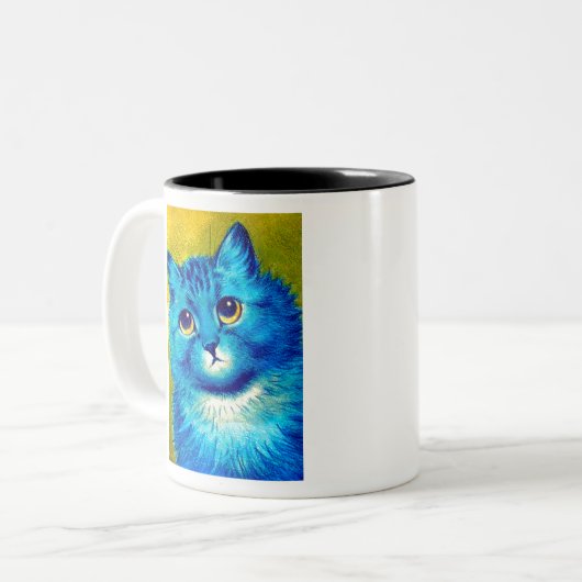 Blue cat by Louis Wain Zweifarbige Tasse (Vorderseite Links)