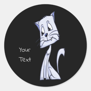 Blue Cat Classic Round Aufkleber