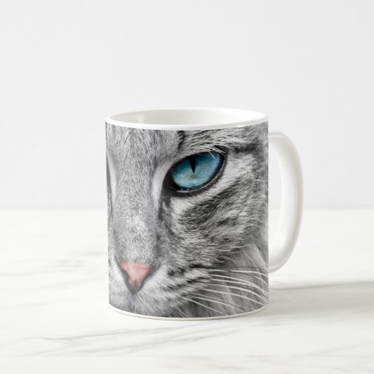 Blue Cat Eyes Coffee Mag Kaffeetasse (VorderseiteRechts)