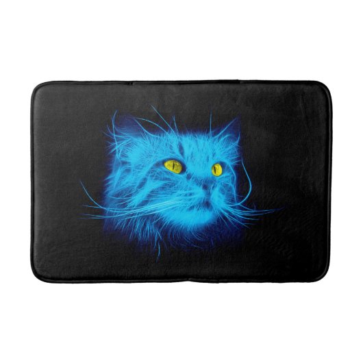 Blue Cat Face Badematte (Vorderseite)