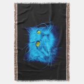 Blue Cat Face Decke (Vorderseite Vertikal)