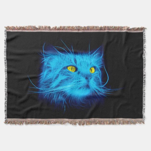 Blue Cat Face Decke (Vorderseite)