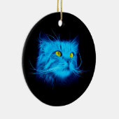 Blue Cat Face Keramikornament (Rechts)