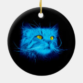 Blue Cat Face Keramikornament (Hinten)