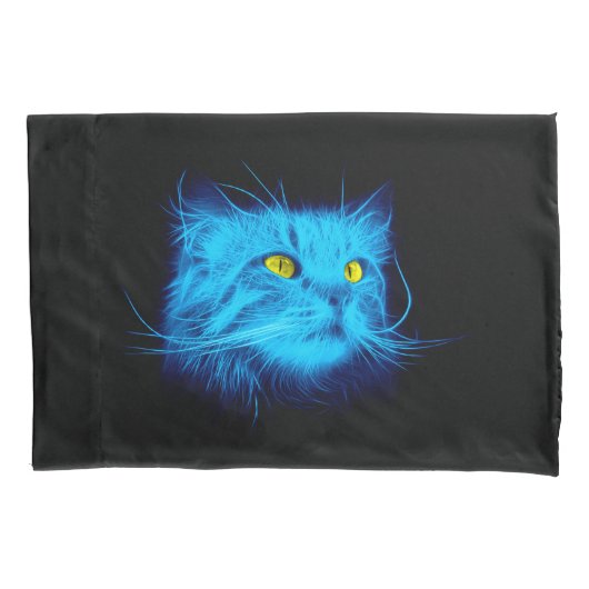 Blue Cat Face Kissenbezug (Vorderseite)