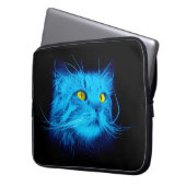 Blue Cat Face Laptopschutzhülle (Vorderseite Links)