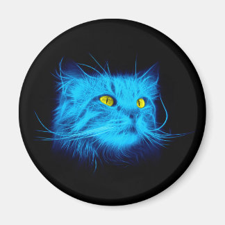 Blue Cat Face Magnet