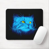 Blue Cat Face Mousepad (Mit Mouse)