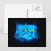 Blue Cat Face Postkarte (Vorne/Hinten)
