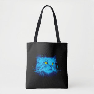 Blue Cat Face Tasche