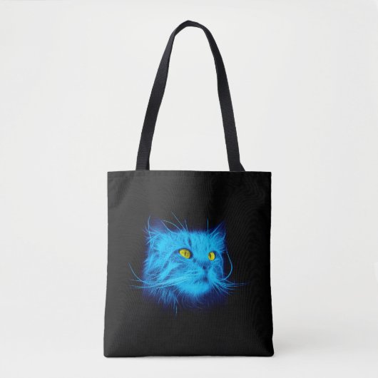 Blue Cat Face Tasche (Vorderseite)