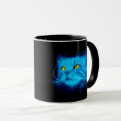 Blue Cat Face Tasse (VorderseiteRechts)