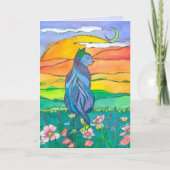 Blue Cat Happy Birthday Karte (Vorderseite)