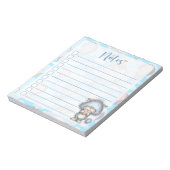 Blue Cat Hot Air Balloon Notes Notizblock (Rotiert)