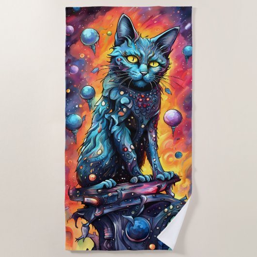 Blue Cat I Strandtuch (Vorderseite)