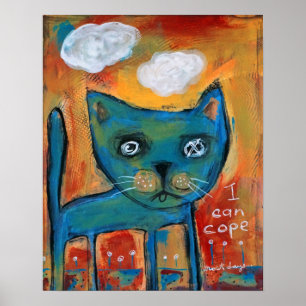 Blue Cat - Ich kann Cope Poster