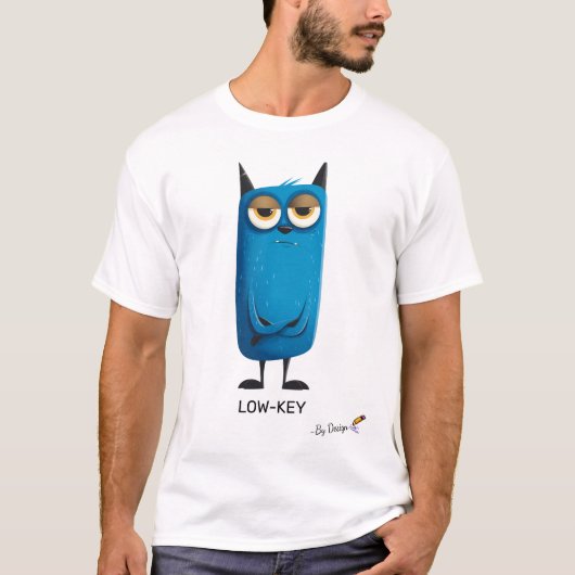 Blue Cat | LOW-KEY - nach Design | Spaß Lässig T-Shirt (Vorderseite)