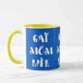 Blue Cat Mama Life Niedlich Typografie Muttertag Tasse (Links)