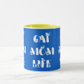 Blue Cat Mama Life Niedlich Typografie Muttertag Tasse (Zentrum)