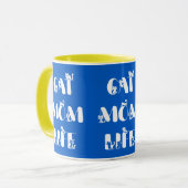 Blue Cat Mama Life Niedlich Typografie Muttertag Tasse (Vorderseite Links)